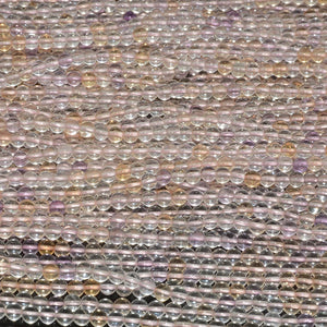 Mixed Quartz Round Beads 4.2mm, Clean Quartz + Citrine + Amethyst