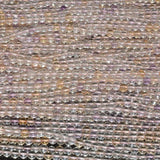 Mixed Quartz Round Beads 4.2mm, Clean Quartz + Citrine + Amethyst