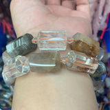 Rutilated Quartz Beads 15'' Sticks Column Barrel DIY Loose Beads