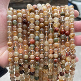 Mixed Rutilated Quartz Beads Round Loose Spacer Colorful Hair Crystal Stone