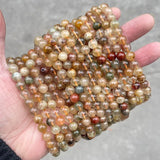 Mixed Rutilated Quartz Beads Round Loose Spacer Colorful Hair Crystal Stone