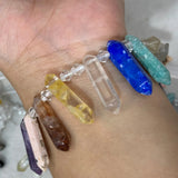 Natural Mixed Semi-precious Stone Beads 15'' Sticks Crystal Point Shape