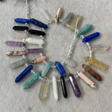 Natural Mixed Semi-precious Stone Beads 15'' Sticks Crystal Point Shape