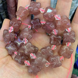 Mixed Strawberry Quartz Aventurine Stone Beads 15'' Ice Cube DIY Loose Beads