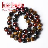 Tiger Eye Stone Round Beads for Jewelry Making DIY Bracelet 4-14mm