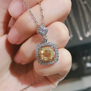 Moissanite Gemstone Pendant Choker Necklace Women Silver Jewelry