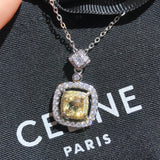 Moissanite Gemstone Pendant Choker Necklace Women Silver Jewelry