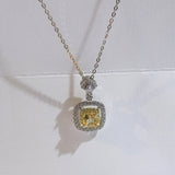 Moissanite Gemstone Pendant Choker Necklace Women Silver Jewelry