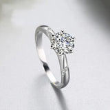 Natural Moissanite Silver Ring for Women Wedding Gemstone