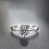 Natural Moissanite Silver Ring for Women Wedding Gemstone