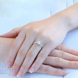 Natural Moissanite Silver Ring for Women Wedding Gemstone