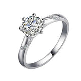 Natural Moissanite Silver Ring for Women Wedding Gemstone