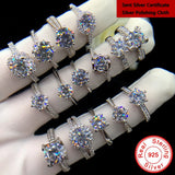 Natural Moissanite Silver Ring for Women Wedding Gemstone