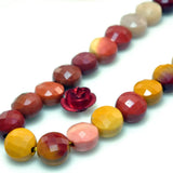 Natural Mookaite Faceted Coin Loose Beads Gemstone Bracelet Necklace DIY