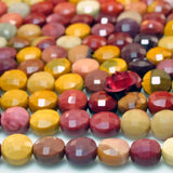 Natural Mookaite Faceted Coin Loose Beads Gemstone Bracelet Necklace DIY