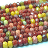 Mookaite Faceted Rondelle Loose Beads Gemstone Bracelet Necklace DIY