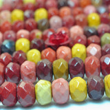 Mookaite Faceted Rondelle Loose Beads Gemstone Bracelet Necklace DIY