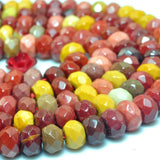Mookaite Faceted Rondelle Loose Beads Gemstone Bracelet Necklace DIY