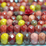 Mookaite Faceted Rondelle Loose Beads Gemstone Bracelet Necklace DIY