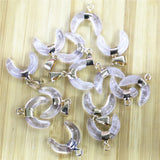 Moon Horn Shaped Semi-precious Stones 10x16mm Pendants Charms