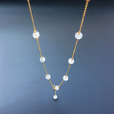 Moonstone 14k Pendant Necklace for Women Romantic Gift