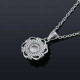 Moonstone 925 Silver Pendant Necklace Vintage Style Women Men Kite Shape