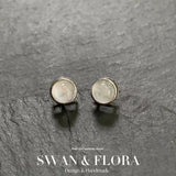 Moonstone 925 Sterling Silver Stud Earrings Peridot Jewelry Green