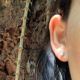 Moonstone 925 Sterling Silver Stud Earrings Peridot Jewelry Green
