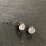 Moonstone 925 Sterling Silver Stud Earrings Peridot Jewelry Green