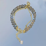 Moonstone Elephant Charm Bracelet for Health Protection