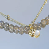 Moonstone Elephant Charm Bracelet for Health Protection