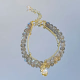 Moonstone Elephant Charm Bracelet for Health Protection