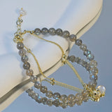 Moonstone Elephant Charm Bracelet for Health Protection