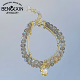 Moonstone Elephant Charm Bracelet for Health Protection