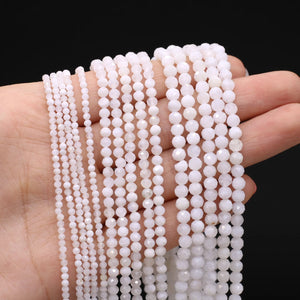 Moonstone Agate Beads Faceted Round Spacer Loose Beaded DIY Jewerly