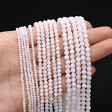 Moonstone Agate Beads Faceted Round Spacer Loose Beaded DIY Jewerly