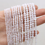 Moonstone Agate Beads Faceted Round Spacer Loose Beaded DIY Jewerly