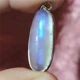 925 Silver Moonstone Pendant Oval Necklace AAAAAA