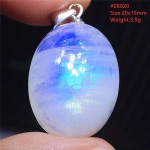 925 Silver Moonstone Pendant Oval Necklace AAAAAA