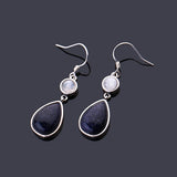 Moonstone Sandstone Earrings 925 Sterling Silver Drop Earring