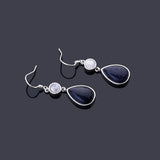Moonstone Sandstone Earrings 925 Sterling Silver Drop Earring