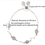 Moonstone Charm Bracelet 925 Silver Beaded Jewelry Gift