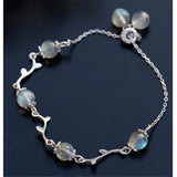 Moonstone Charm Bracelet 925 Silver Beaded Jewelry Gift