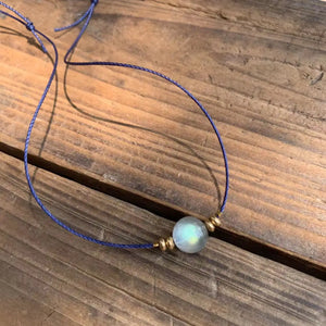 Natural Moonstone Choker Necklace Labradorite Gemstone High Jewelry