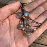 Natural Moonstone Choker Necklace Labradorite Gemstone High Jewelry
