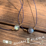 Natural Moonstone Choker Necklace Labradorite Gemstone High Jewelry