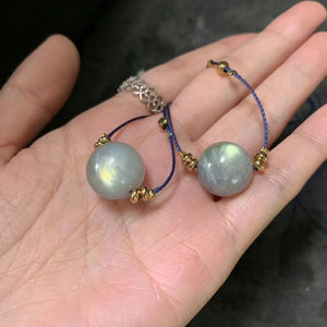 Natural Moonstone Choker Necklace Labradorite Gemstone Women High Jewelry