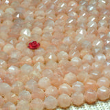 Moonstone Diamond Faceted Round Gemstone Beads DIY Jewelry Making