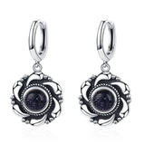 Moonstone Drop Earrings 925 Silver Hoop Party Gift Jewelry
