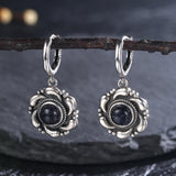 Moonstone Drop Earrings 925 Silver Hoop Party Gift Jewelry